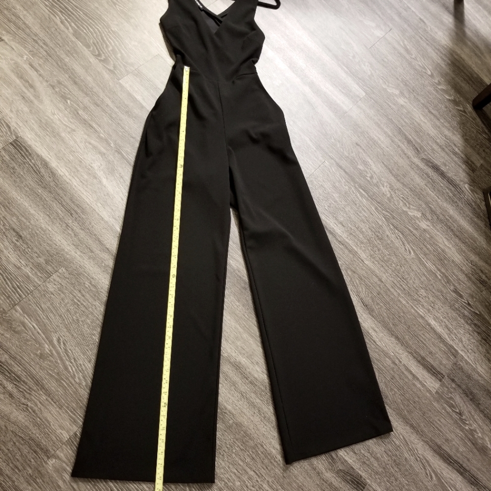 Lulus Black Criss Cross Back Jumpsuit